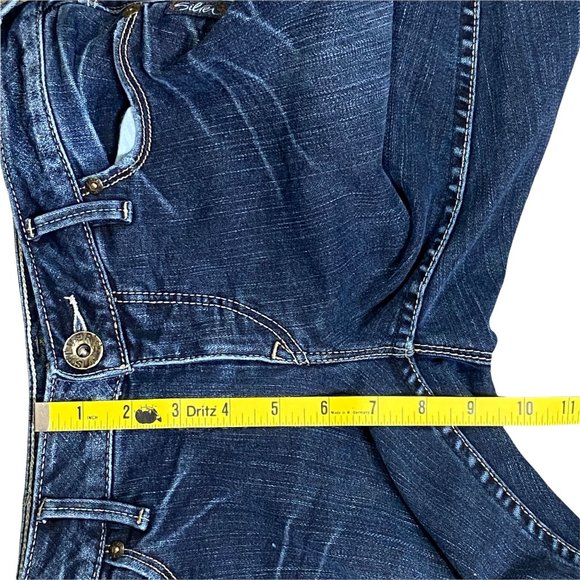 Silver Jeans Santorini Women's 28 x 33.5 Embroidered Medium Wash Straight Leg - Picture 7 of 13